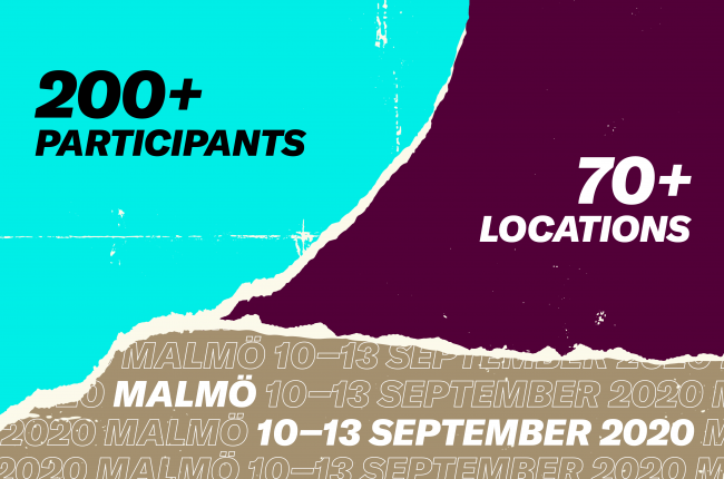 Text saying 200 participants across 70 locations in Malmö at Southern Sweden Design Days 2020