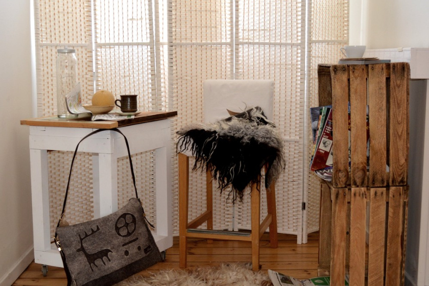 Interior styling with felted objects, sustainable interior