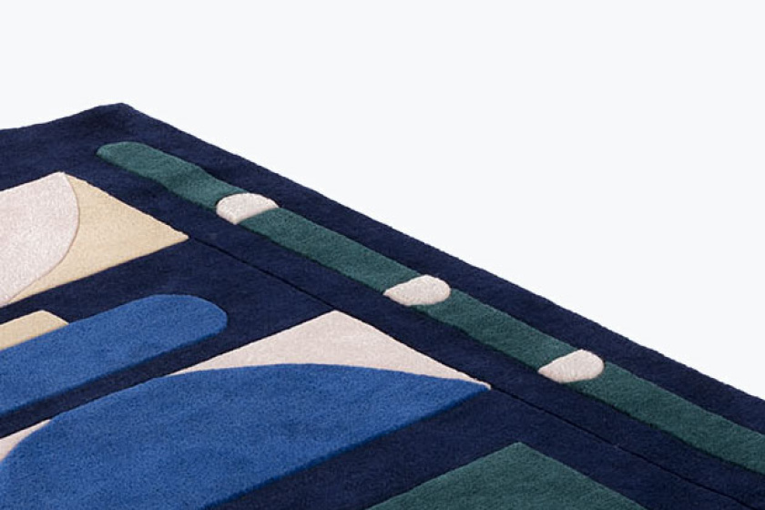 carpet hand tuftet shapes colors illusion of home